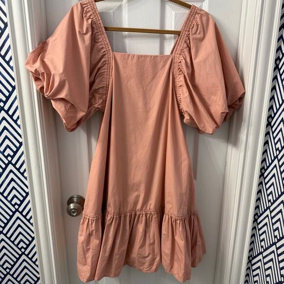 Anthropologie- Magali Pascal Puff-Sleeved Tunic Dress Size S Boho Romantic - Picture 6 of 6